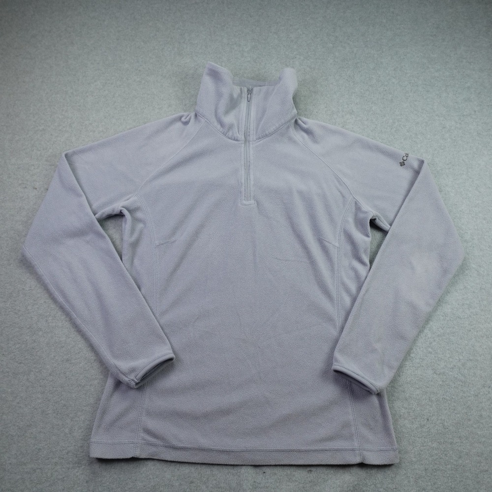Columbia Pullover Womens M Gray Glacial IV Fleece 1/4 Zip Mock Neck 1268